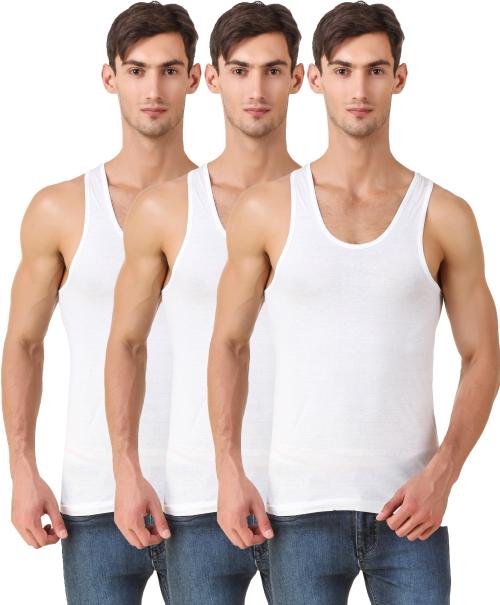 Hap Men's Cotton White Vest (4XL) (Pack of 3) undershirt_4XL