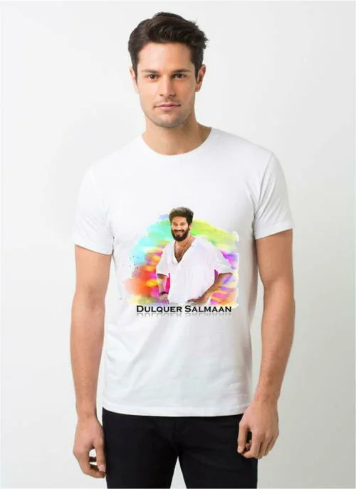HAMSAMART.COM Men White Tie & Dye Polyester Blend Tshirt (M)