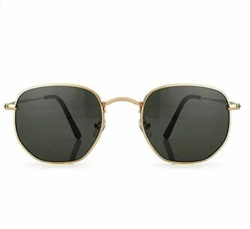 Awestuffs Hexagonal Polarized Sunglasses Men Women Geometric Square Small Vintage