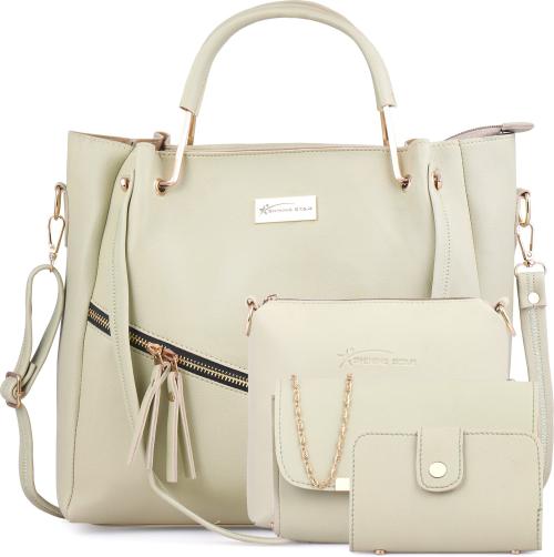 Shining Star Women Green Hand-Held Bag (Pack Of 4)