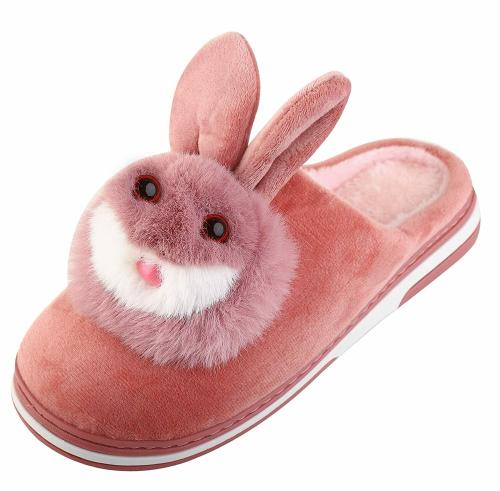 DEKKIN Slippers for Women Fluffy Furry Fur House Slipper Anti-Slip Indoor Outdoor Slipper- Peach- 7 UK To 8 UK