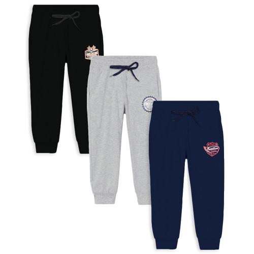 Trampoline Boys & Girls Multicolor Printed Cotton Pack of 3 Track Pants