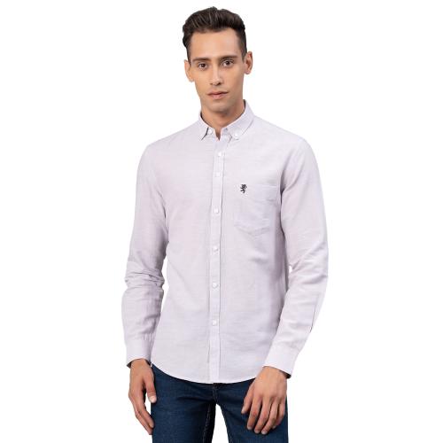 Red Tape Casual Shirt for Men | Lilac | Comfortable & Breathable | Durable & Moisture Absorbent | Button Down Collar | Full Sleeves | With Pocket