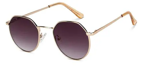 VINCENT CHASE EYEWEAR UV Protected Round Full Rim Wine Sunglasses (Men and Women) - Small (VC S13984)
