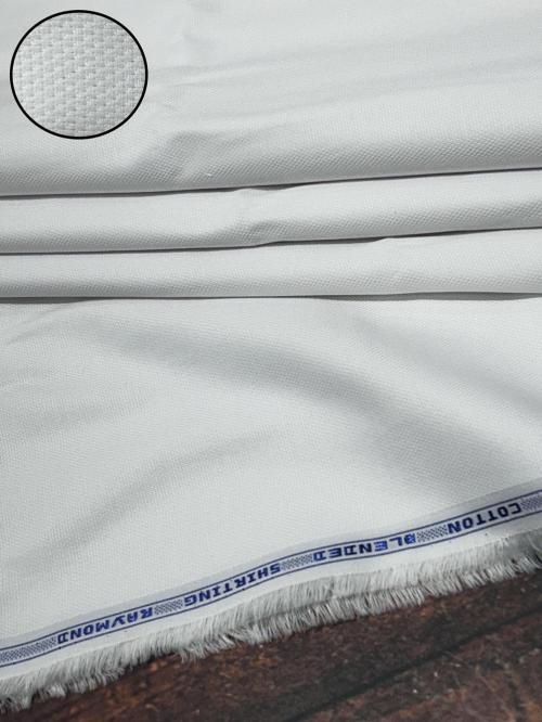 Raymond Self Design Cotton Blended White Shirt Fabric in Box Packing (Shirt-1.60 m Width - 1.47 m) Artic26