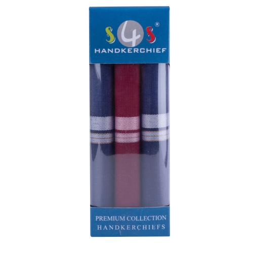 S4S Men's 100 Cotton Essential Handkerchiefs Box Packing (Dark Colour