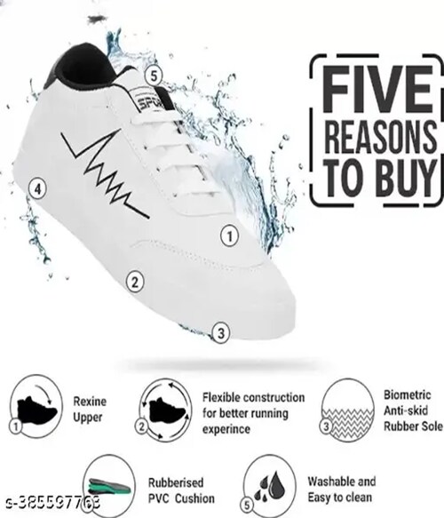 FOOTEEN Latest Collection Stylish Slip-On Shoes Slip On Sneakers-Size-UK 9-White