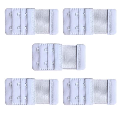eDESIRE Bra Hook Extenders Women's Extension, 5 Pieces Bra Hook Strap Elastic Strip Extender Everyday Use Cotton Bra Extenders,5Pcs(White)