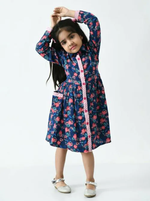 Buy Bella Moda Cotton Casual Fit And Flair Floral and Leave Full sleeve