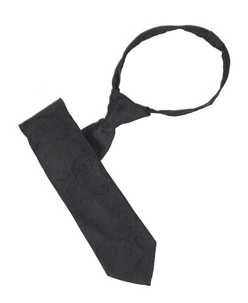 Leonardi Men Black Microfiber Zipper Tie
