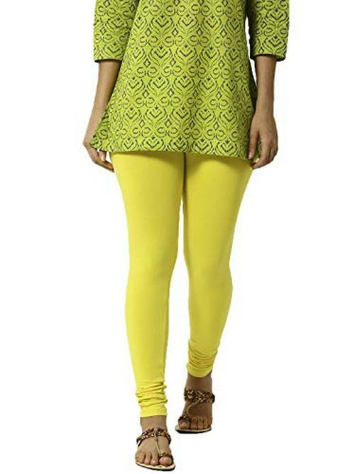 De Moza Women Yellow Cotton Ankle Length Leggings - XS