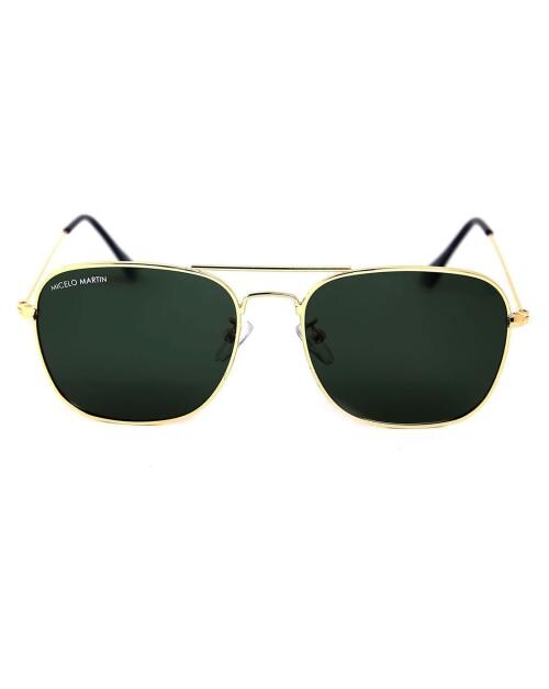Classic Caravan Sunglasses for Men and Women, Unisex Polarized 100% UV Protected Sunglasses, Goggles, Medium Size, Gold Frame with Green Lens by Micelo Martin, Gifts for Men, Women, Husband, Birthday