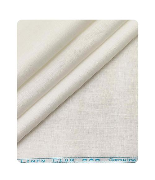 Buy Linen Club Men Milky White Linen Unstitched Shirt Fabric (1.60 m