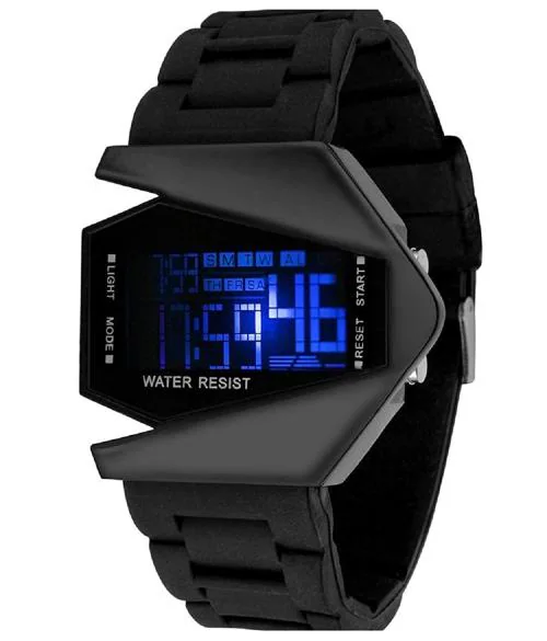 Crispy Digital Black Dial Black Strap Watch For Men