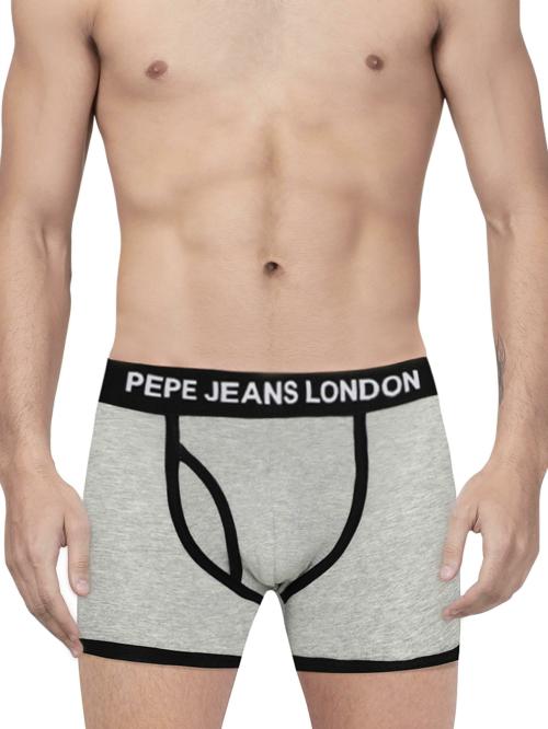 PEPE JEANS LONDON Men's Melange Solid Cotton Pack of 1 Trunks