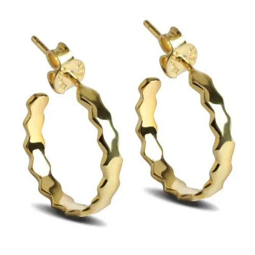 CLARA 925 Sterling Silver Gold Rhodium plated Ania Hoop Earrings Gift for Women & Girls