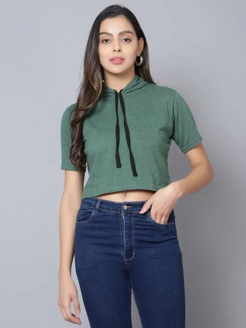 DIAZ Stylish Crop Tops for Women, Half Sleeves Crop Top, Cotton Crop t Shirts for Women & Girls, Women Crop Top T Shirt