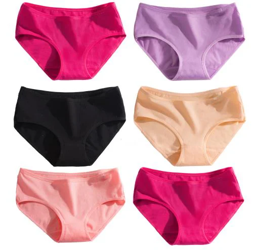 BMG IMPORT EXPORT Women's Cotton Panty Soft Fabrics with Long Lasting Outer Elastic Multicolor Brief Hipster Super Comfortable Skin Friendly Material Panty Size L pack of 6