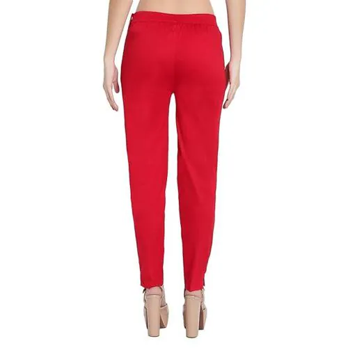 Fancy Star Women Mid Rise Kurti Leggings,Soft and STEACHABLE-68-Size-34-Colour-Red