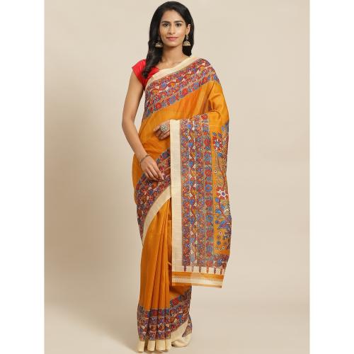 Fab99 Yellow Animal Print Saree