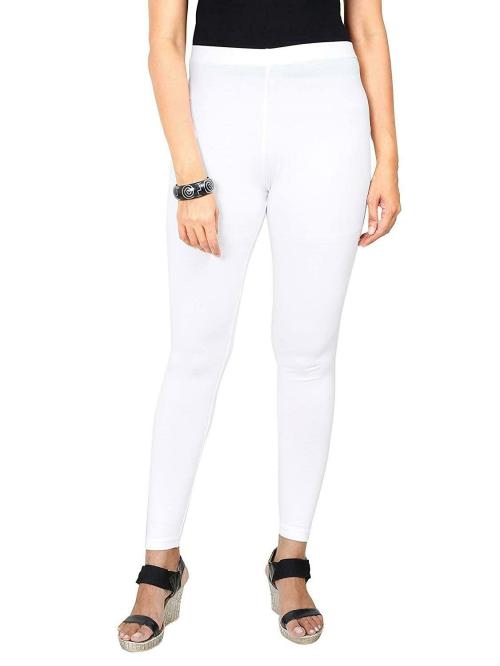 Feather Soft Women White Cotton Leggings (XL) JioMart