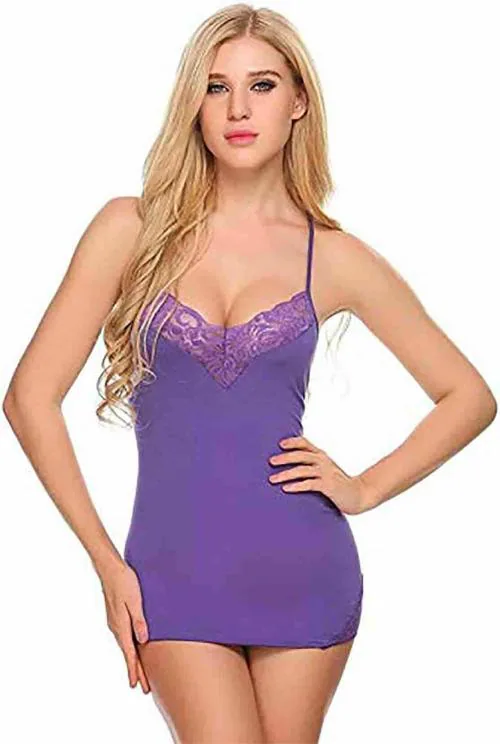 ZXS STYLE Women Babydoll Nighty