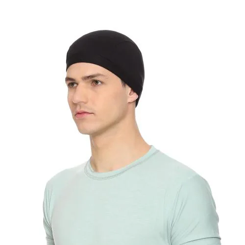 Gajraj Unisex Black Cotton Helmet Cap