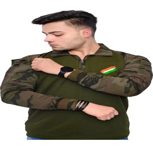 STRUCTY Men's Yodha Cotton Full Sleeves Zip Closure Comfortbale/Regular Fit/Stylish T-Shirt