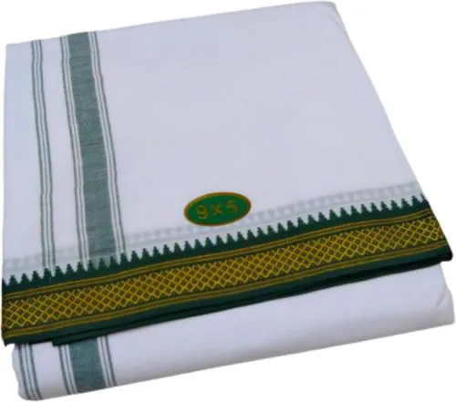 Truevelli white Cotton Blend Dhoti Dhoti 100% Pure Cotton Popular Quality Pepsi Malikan 9x5 Dhoti (Pack of 1 Piece)