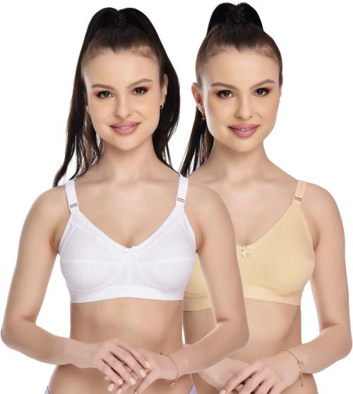 Buy Alishan Beige and White Cotton Blend Non Padded Bra - 38B (pack of 2)  (ASS0886) Online at Best Prices in India - JioMart.