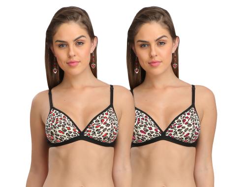 Selfcare Women T-Shirt Lightly Padded Animal Print Bra