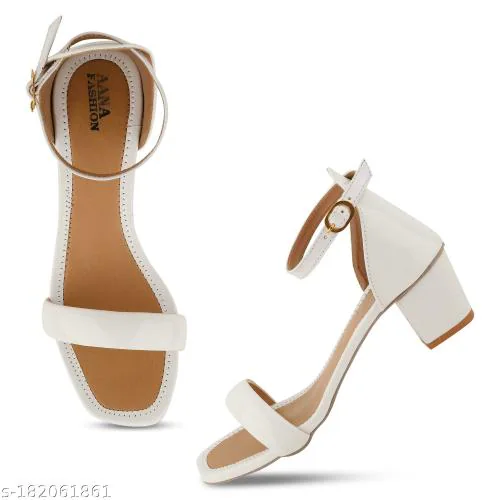 AANA FASHION Block Heels for Women & Girls Stylish Heel sandals Cushioning & Comfortable Light Weight Sandal for Girls Causal wear