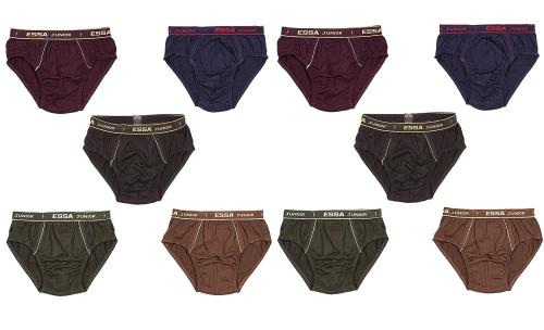 ESSA Boys Cotton Briefs Underwear 10pcs Combo[Junior Suit Brief] Multicolour_75CM Or 4-5 Y