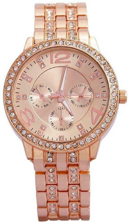 HRV Rose Gold Dial Rose Gold Strap Analog Watch For Women
