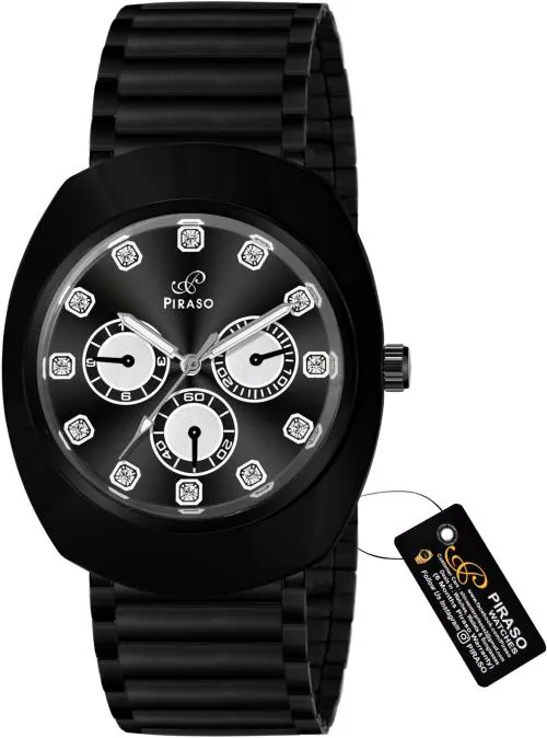 PIRASO PREMIUM BLACK DIAL & BLACK CHAIN ANALOG WATCH FOR MEN Analog Watch - For Men RA-DO 2026 BLACK