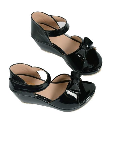 Zizel Black Wedge Heels for Kids
