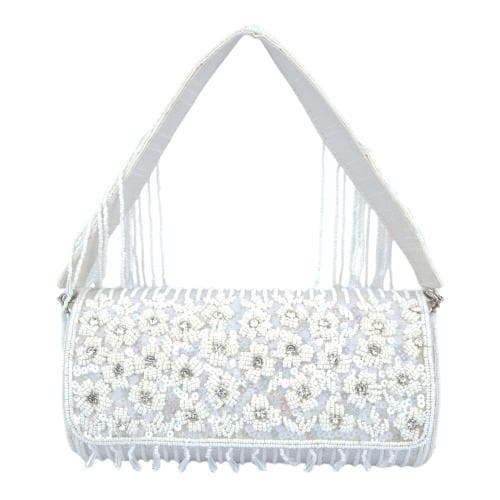 LASA Bead & Sequence Work Clutch - Off White