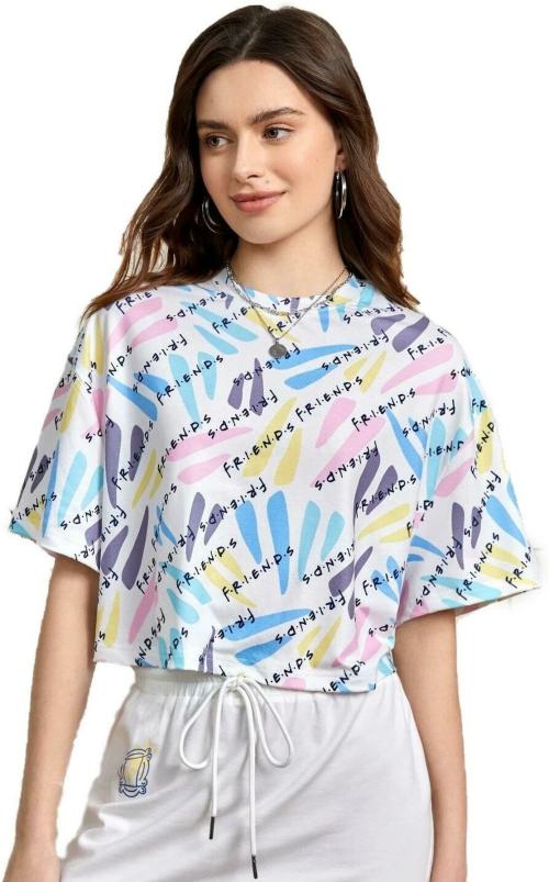 Elyraa White Printed Lycra Blend Women's Tops