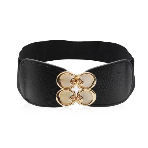 REDHORNSElegant Design Women's Elastic Waist Belt For Dresses - Black