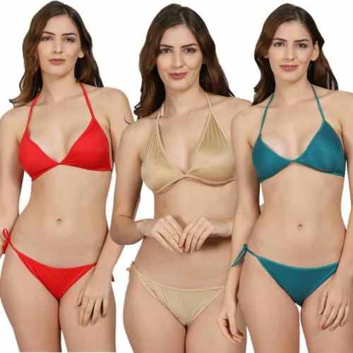 Buy PrivateLifes Women Multicolor1 Solid Silk Bra & Panty Set For Women  Pack Of 3 Online at Best Prices in India - JioMart.