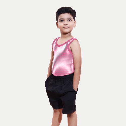 Rad Prix Boys Striped TankTops - Pink Colour