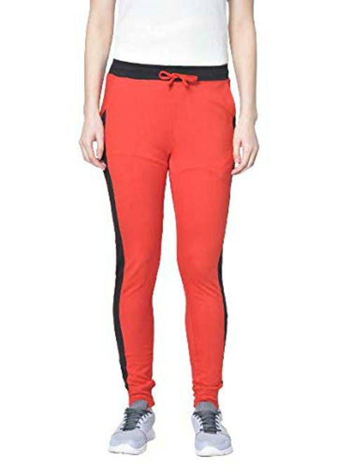 Hapuka Women Red Solid Cotton Track Pants