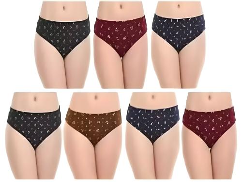 Camaleon Cotton Hipster Multicolor Inner Elastic Mid Rise Waist Regular Saloni X-Large Printed Panty Combo Pack 7(Print May Vary)