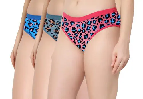 eDESIRE Tiger Animal Print Combo Multicolor Cotton Panty for Women's Girls Ladies Panties/Briefs/Hipster/Bikini