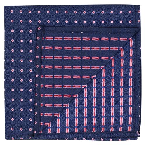 Kavove The Polka Abstract Fusion Blue Pocket Square For Men