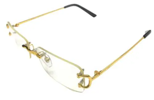 Rsinc Golden And Black Rimless Spectacle Frame