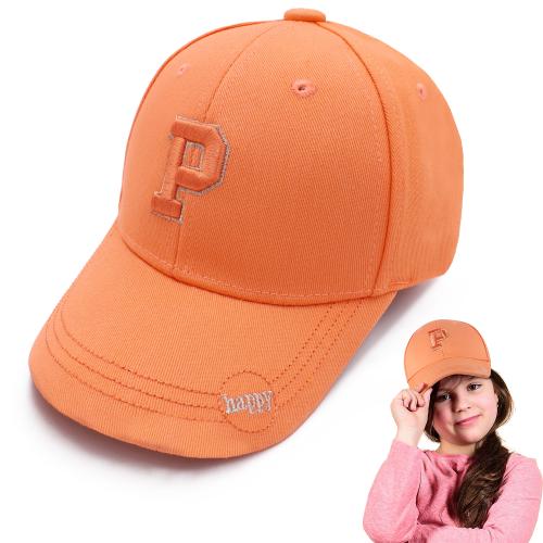 VRITRAZ Plain Classic Little Sports Cap for Active Kids, Baby Girls and Boys 3-12 Years (Orange P)