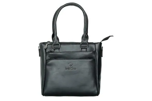 LADY QUEEN Black PU Leather Women Handbag (LQ-00022BL)