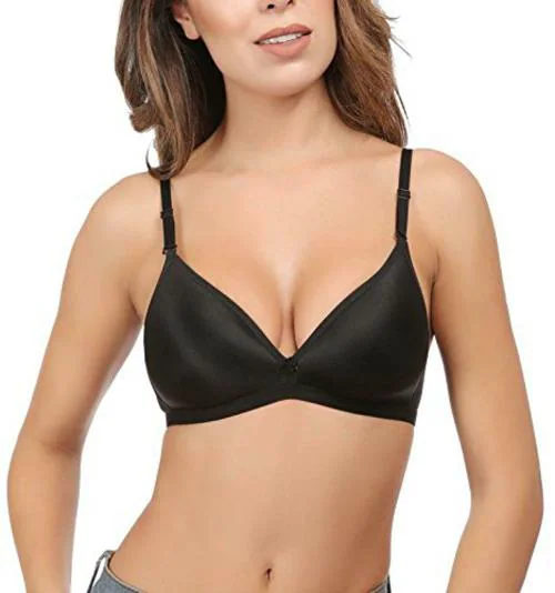 Eve's Beauty Women Black 36B Cotton Padded Bra (36B)