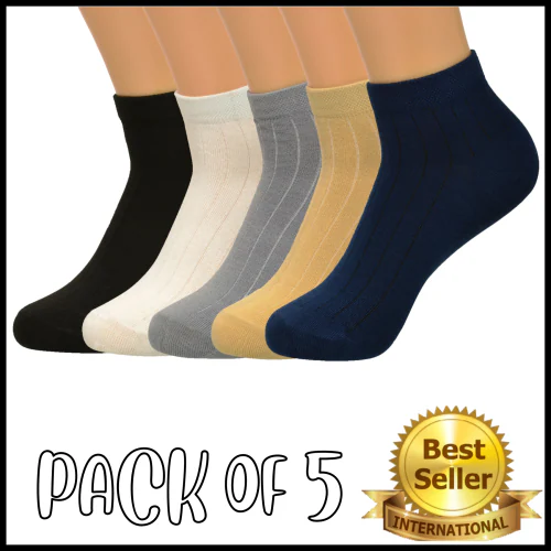 Buy BEGED Men's Cotton Terry Ankle Socks, Pack of 5 Online at Best
